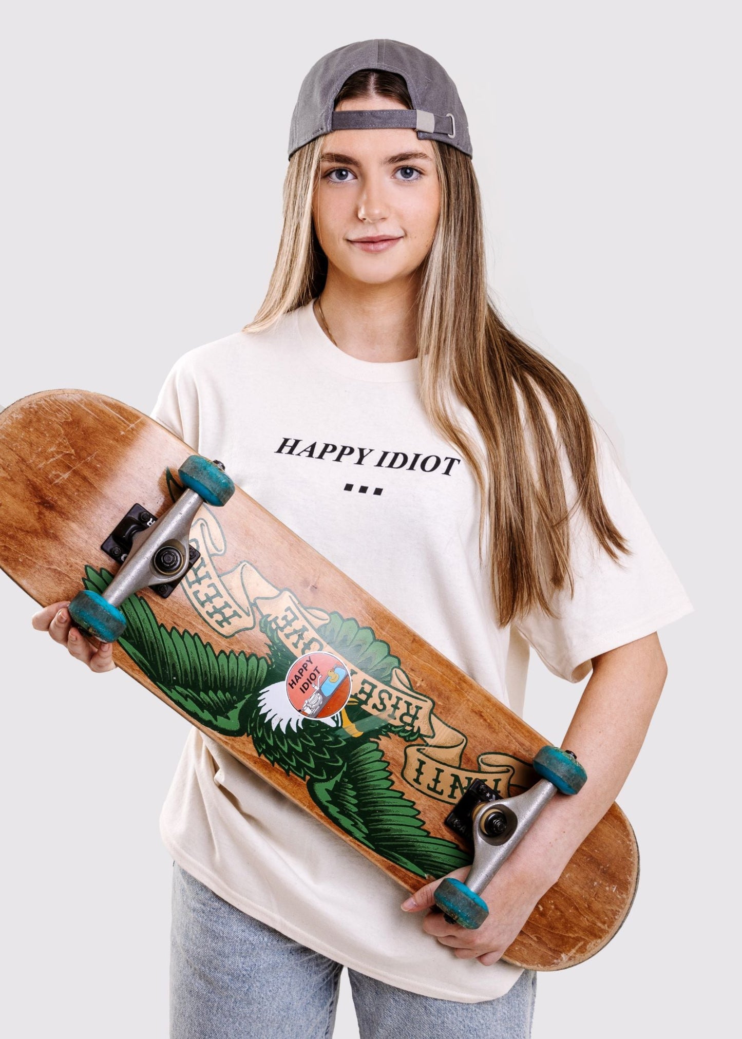 HAPPY IDIOT Zebra oversized T-shirt, natural cotton colour font view