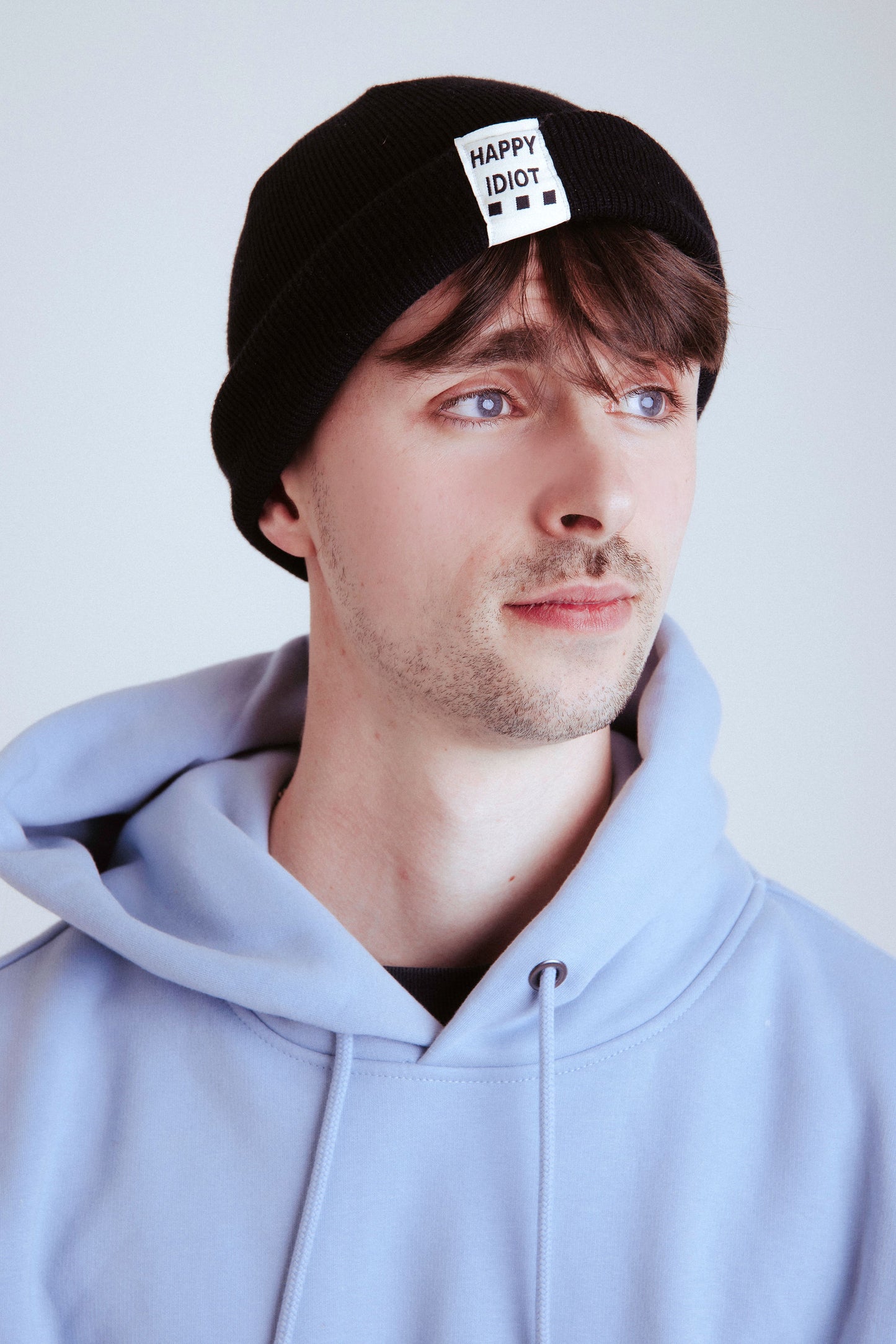 Black beanie male model